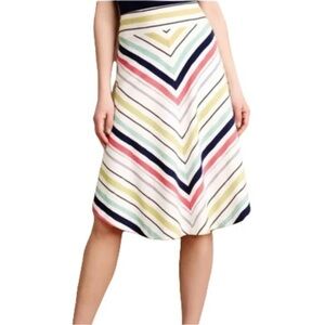 Maeve Blue and Pink Midi A-Line Skirt